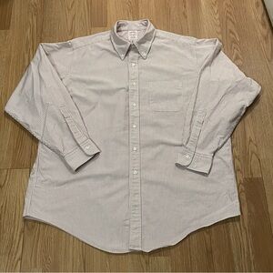 Brooks Brothers Men’s 17.5x35 Long Sleeve Button Down Shirt Striped Classic